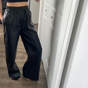 NWT SANS SOUCI faux leather wide leg pants